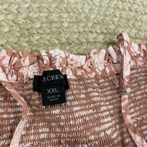J. Crew Smocked Cotton Poplin Dress in Rose Vines Size XXL - Picture 11 of 11